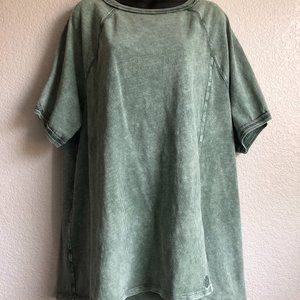 Free People FP Movement Run Off Tee, green, size large